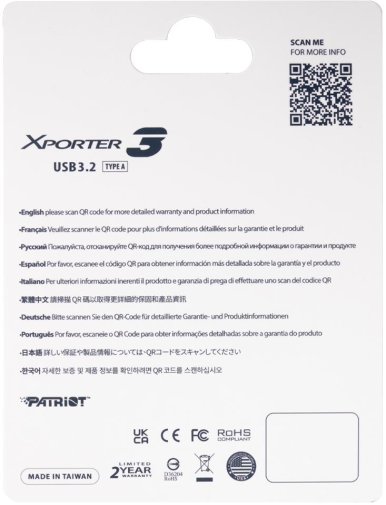 Флешка USB Patriot Xporter 3 256GB Black (PSF256GX3B3U)