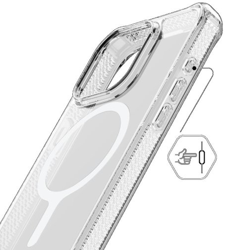 Чохол iTSkins for iPhone 15 Pro Max HYBRID R CLEAR with MagSafeTransparent (AP5U-HMACR-TRSP)
