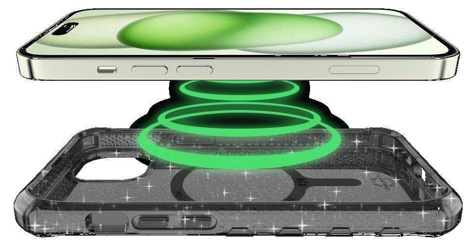 Чохол iTSkins for iPhone 15 HYBRID R Spark with MagSafe Smoke (AP5N-HBSPM-SMOK)
