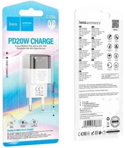 Фото: Зарядний пристрій Hoco C125A Transparent 20W Black (6931474798336) № 6 | KTC
