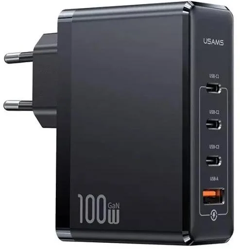 Фото: Зарядний пристрій Usams US-CC163 T50 QC3.0 PD 100W GaN Black (CC163TC01) № 6 | KTC