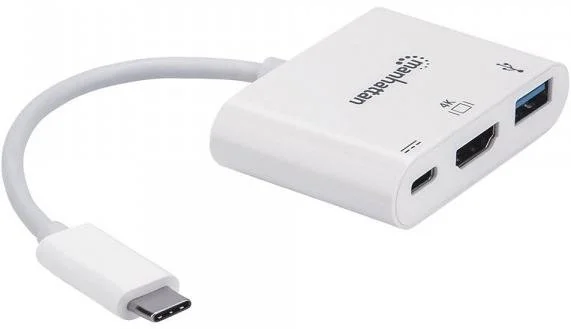 Фото: USB-хаб Manhattan 4in1 60W White (152945) № 6 | KTC