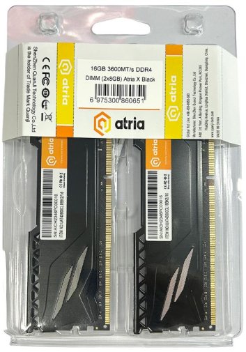 Оперативна пам’ять Atria Fly Black DDR4 2x8GB (UAT43600CL18BK2/16)