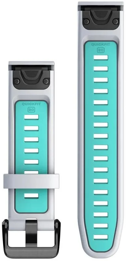 Фото: Ремінець Garmin QuickFit 20mm Silicone Watch Bands Whitestone/Aqua (010-13279-07) № 5 | KTC
