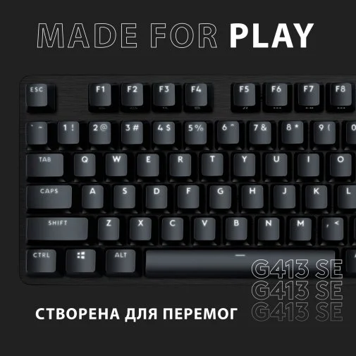 Фото: Клавіатура Logitech G G413 SE Mechanical Tactile Switch Us/Ukr USB Black (920-010437) № 13 | KTC