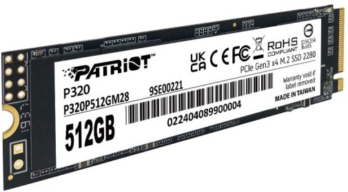  SSD-накопичувач Patriot P320 2280 PCIe 3.0 x4 NVMe 512GB (P320P512GM28)
