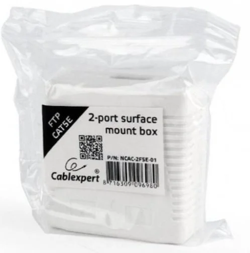 Фото: Розетка зовнішня Cablexpert FTP RJ-45 Cat.5e White (NCAC-2F5E-01) № 6 | KTC