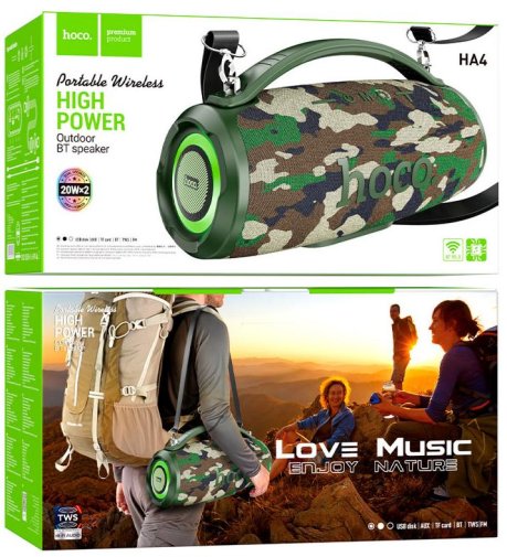 Портативна колонка Hoco HA4 SURGE OUTDOOR Camouflage Green (HA4 Camouflage Green)