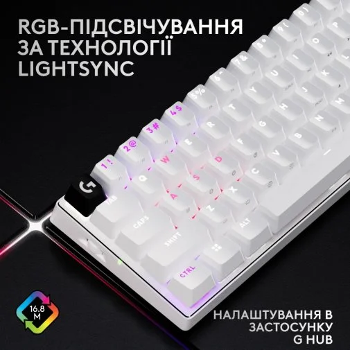 Фото: Клавіатура Logitech G Pro X 60 Lightspeed Wireless White (920-011930) № 16 | KTC