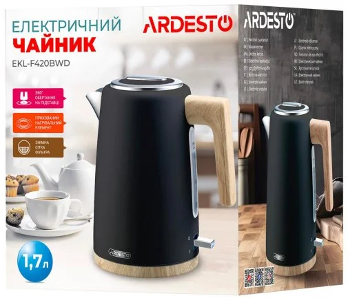 Фото: Електрочайник Ardesto EKL-F420 Black (EKL-F420BWD) № 10 | KTC