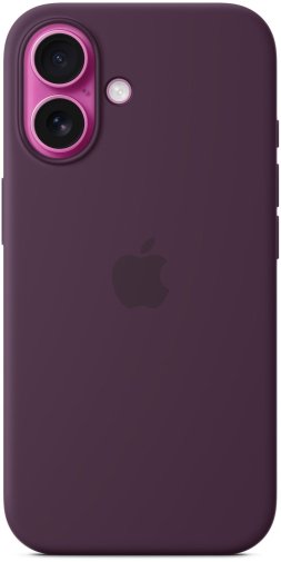 for iPhone 16 - Silicone Case with MagSafe Plum