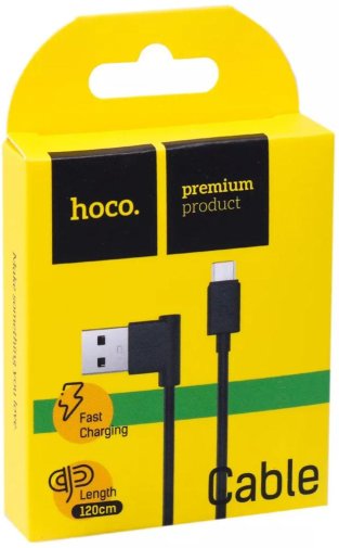 Кабель Hoco UPM10 L-shape AM / Micro USB 1.2m Black