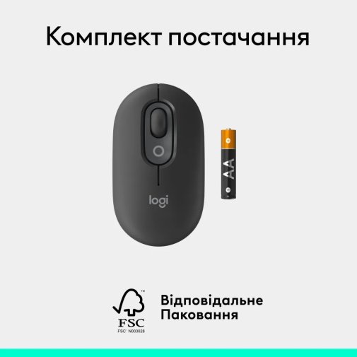 Миша Logitech POP Mouse with emoji Wireless Graphite (910-007412)