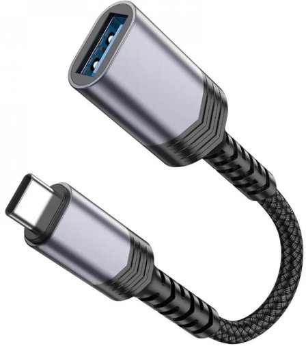 Дата кабель Hoco USB-C / USB-A Metal Gray (UA24)