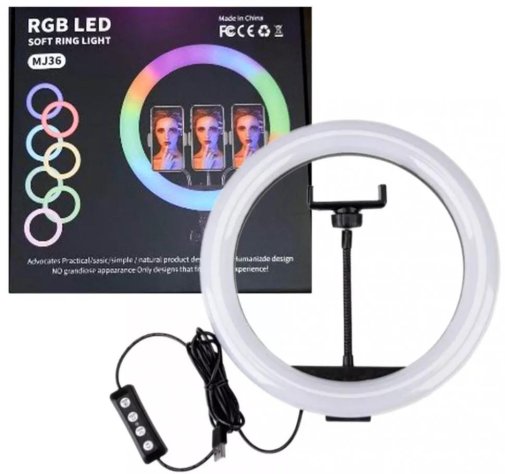 Світлодіодне селфі-кільце PRC MJ-36 Orig RGB LED 36 cm