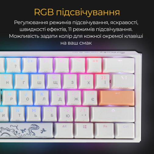 Клавіатура Ducky One 3 Mini Cherry MX Brown RGB ENG/UKR White (DKON2161ST-BUAPXPWWWSC1)