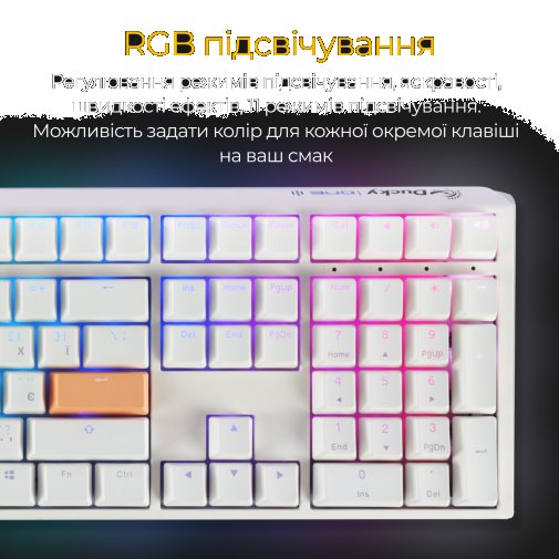 One 3 Cherry MX Silent Red RGB ENG/UKR White