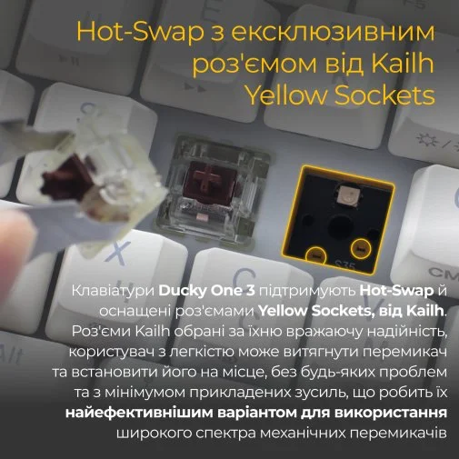 Фото: Клавіатура Ducky One 3 SF Cherry MX Red RGB ENG/UKR White (DKON2167ST-RUAPXPWWWSC1) № 21 | KTC