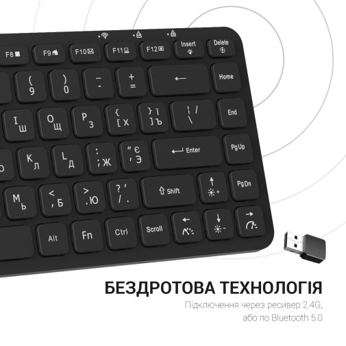 Клавіатура OfficePro SK790B Wireless Black