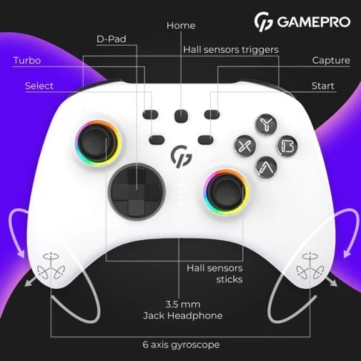 Фото: Геймпад GamePro GPX13W White № 28 | KTC