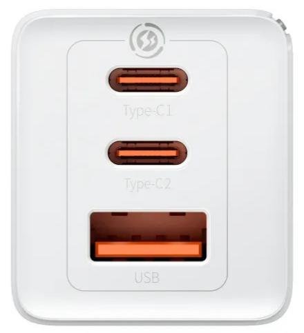Зарядний пристрій Baseus GaN5 Pro PD QC 65W 3.25A White with Type-C/Type-C (CCGP120202)