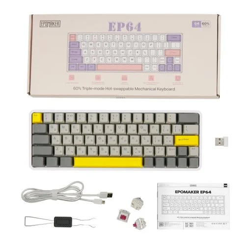 Фото: Клавіатура Epomaker EP64 Mulan Switch Hot-Swap RGB White (EP64-W-M) № 24 | KTC