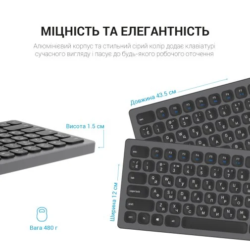 Фото: Клавіатура OfficePro SK1550 Wireless Black (SK1550B) № 23 | KTC