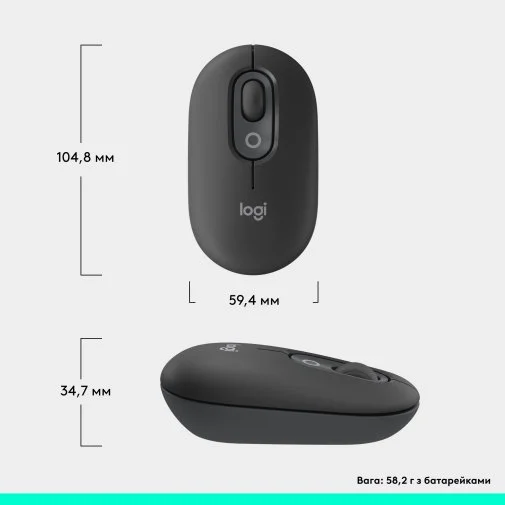 Фото: Миша Logitech POP Mouse with emoji Wireless Graphite (910-007412) № 18 | KTC
