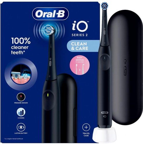 Електрична зубна щітка Braun Oral-B iO Series 2 iOS2.1D9.2K Night Black (iOS2.1D9.2K Black + футляр)