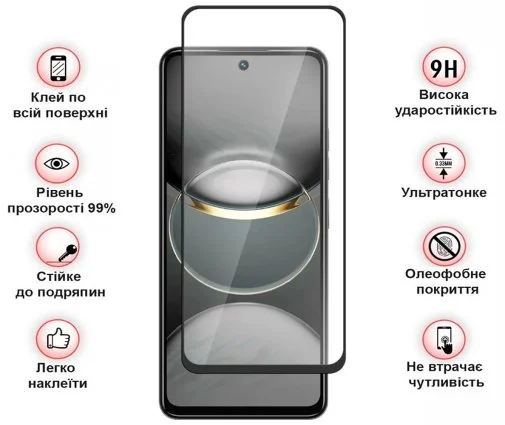 Фото: Захисне скло BeCover for Tecno Spark 30 Pro KL7 - Black (713080) № 6 | KTC