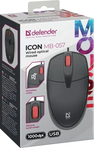 Фото: Миша Defender Icon MB-057 Black (52057) № 10 | KTC