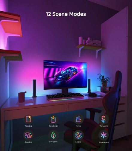 Набір адаптивного підсвічування Govee H6056 Flow Plus Light Bars RGBICWW Wi-Fi/BT (H60563D1)