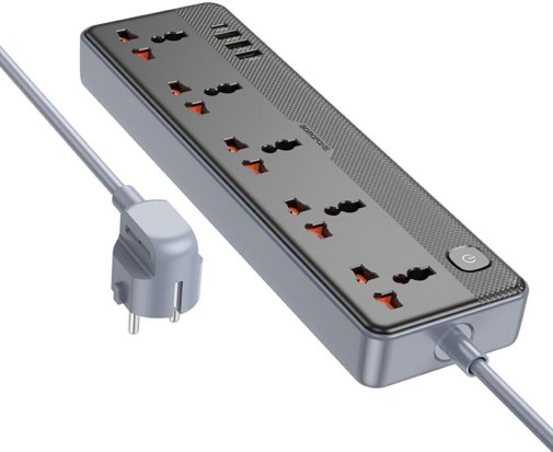 Мережевий фільтр BOROFONE BAC5A Lord 4xUSB 5/1.5m Black (6941991111501)