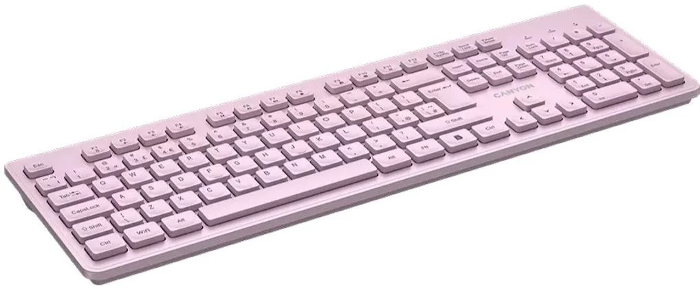 Фото: Клавіатура Canyon HKB-W01 UKR/ENG Wireless Pink (CNS-HKBW01P) № 15 | KTC