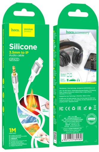 Перехідник Hoco UPA22 Lightning M / Jack 3.5mm 1m White (6931474769480)