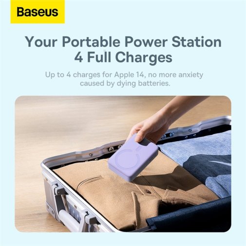 Батарея універсальна Baseus Magnetic Mini Wireless Fast Charge 20000mAh 20W Purple (PPCX150005)