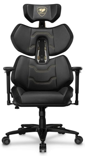 Крісло ігрове Cougar Terminator Elite Gold, PU шкіра, Al основа, Black
