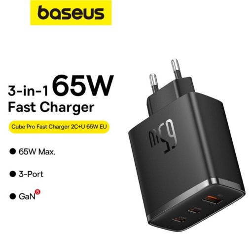 Зарядний пристрій Baseus Cube Pro 65W Black (P10152301113-00)