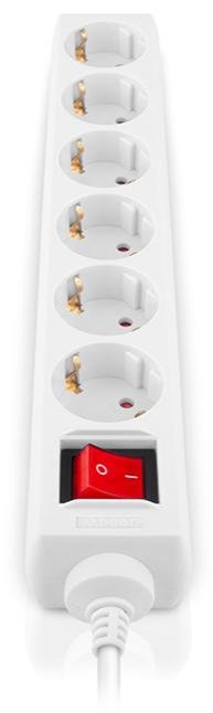 Мережевий фільтр Real-EL RS-6 Protect M 6/1.8m White (EL122300031)