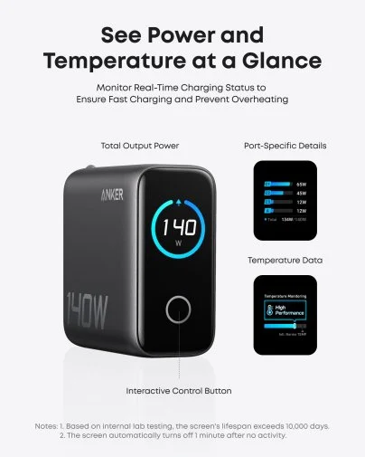 Фото: Зарядний пристрій Anker Laptop GaN Charger 140W Silver (B2697G41) № 7 | KTC