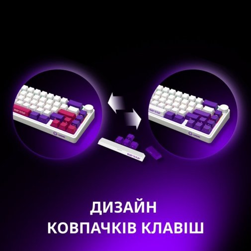 Клавіатура Lorgar KBP70MW Toxic Purple ENG WL/RT/USB White (LRG-KBP70MW-WH-US)