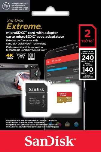 Фото: FLASH пам'ять SanDisk Extreme UHS-I U3 V30 A2 Class 10 Micro SDXC 2TB (SDSQXAV-2T00-GN6MA) № 6 | KTC