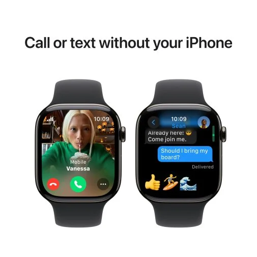 Фото: Смарт годинник Apple Watch Series 10 GPS Cellular - 42mm Slate Titanium Case with Black Sport Band - S/M (MWXG3) № 14 | KTC