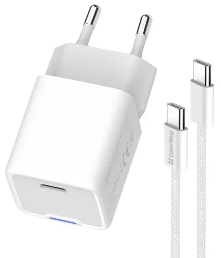 Фото: Зарядний пристрій ColorWay GaN Mini PD 35W White with Type-C / Type-C (CW-CHS056PDC-WT) № 17 | KTC