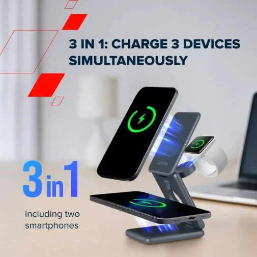 Фото: Бездротова зарядна станція Canyon OnCharge 309 3in1 15W Metal (CNS-WCS309M) № 18 | KTC