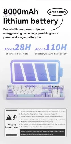 Фото: Клавіатура Ajazz AK980 Clear Sky Switch RGB WL/BT/USB Black (AK980-CS-BGY) № 13 | KTC