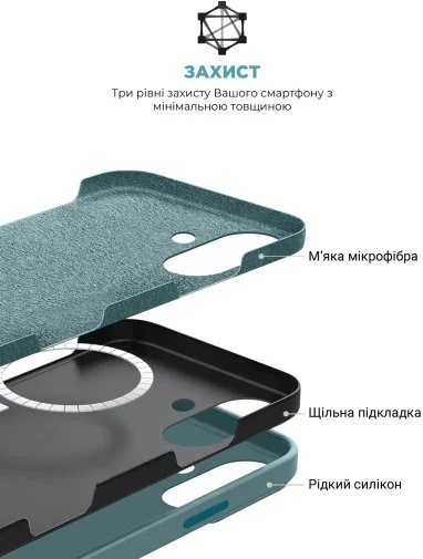 Фото: Чохол ArmorStandart for Apple iPhone 16 - ICON2 MagSafe Blue Fog (ARM80184) № 16 | KTC