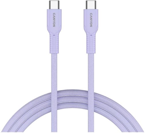 Кабель Canyon OnWire 60CL 60W Type-C / Type-C 1m Purple (CND-CCAP60AB10PU)