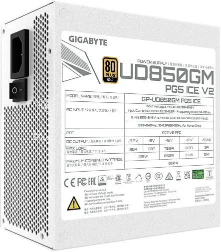 Фото: Блок живлення Gigabyte 850W UD850GM PG5 V2 Ice (GP-UD850GM PG5 ICE) № 11 | KTC