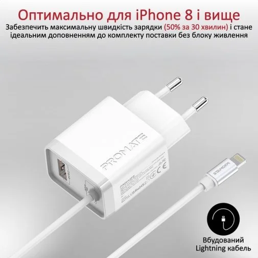 Фото: Зарядний пристрій Promate iCharge-PDQC3 White (icharge-pdqc3.white) № 6 | KTC